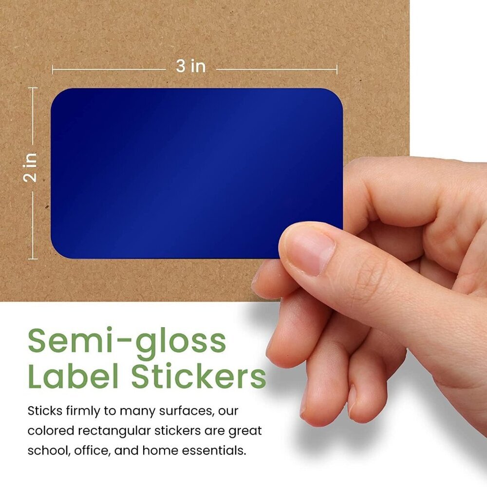 Metallic Sticker Labels - Rectangular Label Stickers, Name Labels for Party and - Picture 3 of 8